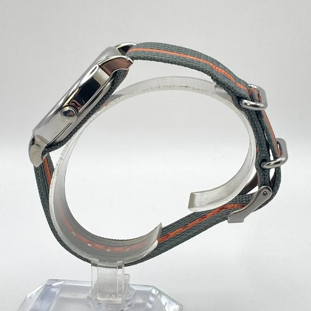 Timex Weekender Men's Watch 38mm Silver Tone Indiglo Gray Orange New Battery